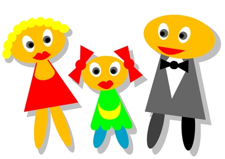 Vector image of the couple with a childのイラスト素材