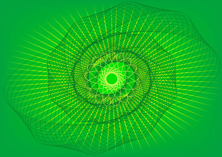 Vector drawing abstract lines and patterns on a green backgroundのイラスト素材