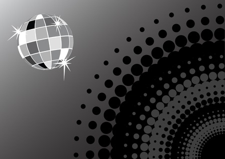 Vector drawing colorful mirror ball on abstract backgroundのイラスト素材