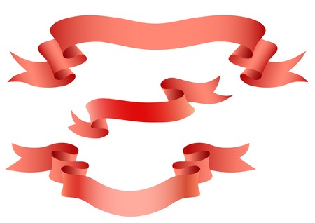 Vector graphic set of red tapes. Decoration for the holidayのイラスト素材