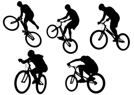 Vector image of sports bike. Silhouettes on a white backgroundのイラスト素材