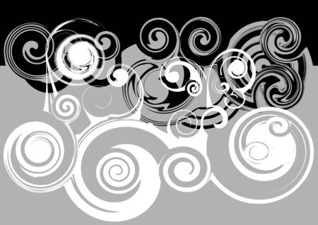 Vector drawing on an abstract theme. Curls and wavy linesのイラスト素材