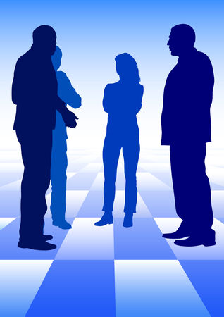 Group of businessmen standing on the floor of the cageのイラスト素材