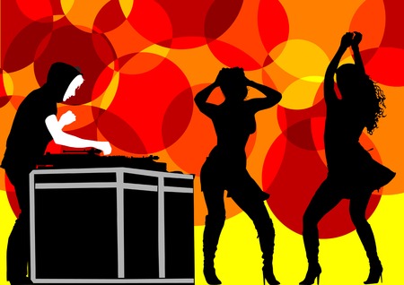 Vector drawing of dancing peopleのイラスト素材