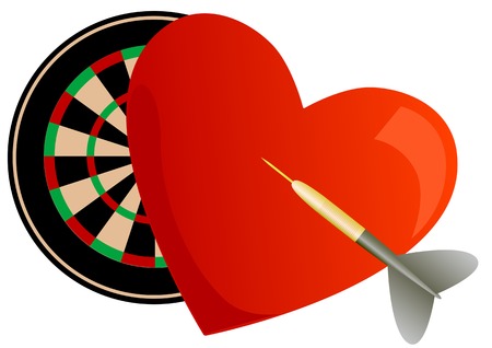 Vector drawing objects for a game of darts and heartのイラスト素材
