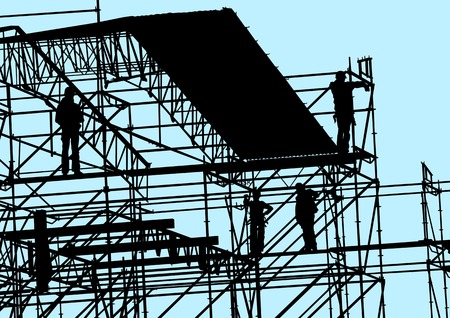 Vector drawing of building structures and workingのイラスト素材