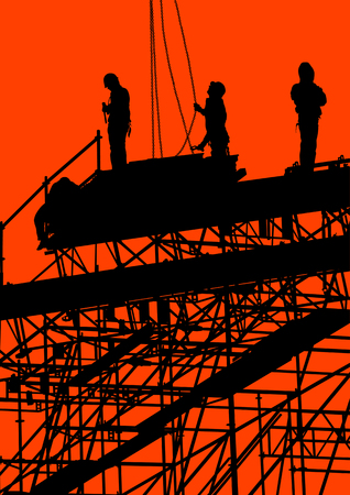 Vector drawing of building structures and workingのイラスト素材