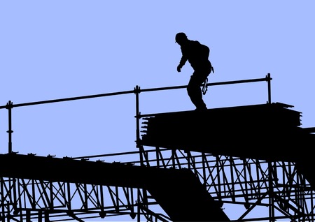 Vector drawing of building structures and workingのイラスト素材