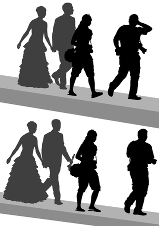 drawing of photographers at a weddingのイラスト素材