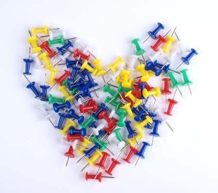 Color photograph of color buttons and a paper    の写真素材