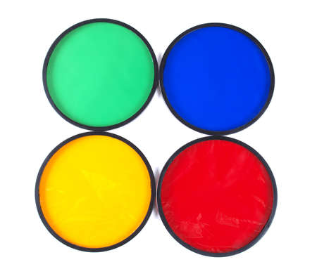 Photo color filters for lighting equipment on white background     の写真素材