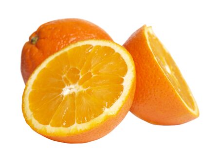 Color photograph of oranges on white background       の写真素材