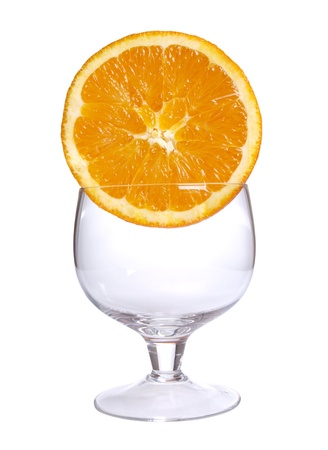 Color photograph of glass dish and oranges      の写真素材
