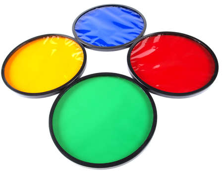 Photo color filters for lighting equipment on white background       の写真素材