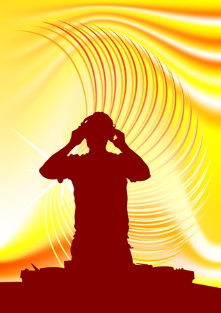 Vector drawing disc jockeys for musical equipmentのイラスト素材