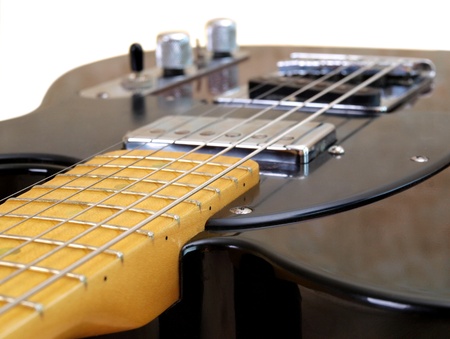 Color photo of electric guitar on white background         の写真素材