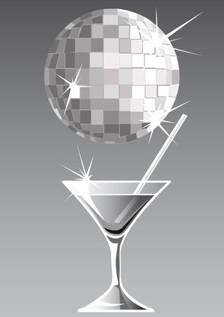drawing martini glass in a nightclubのイラスト素材