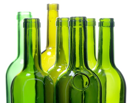 bottles and glasses on a white background     の写真素材