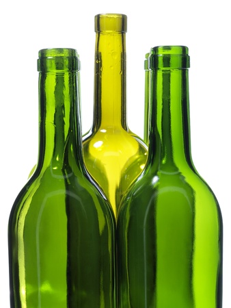 bottles and glasses on a white background      の写真素材
