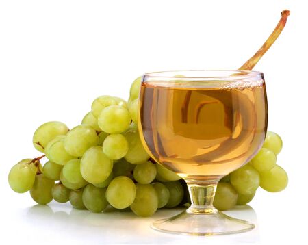 a glass of wine and grapes       の写真素材