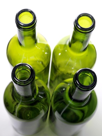 bottles and glasses on a white background     の写真素材