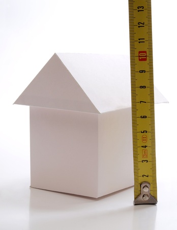 a model home and measuring instruments        の写真素材