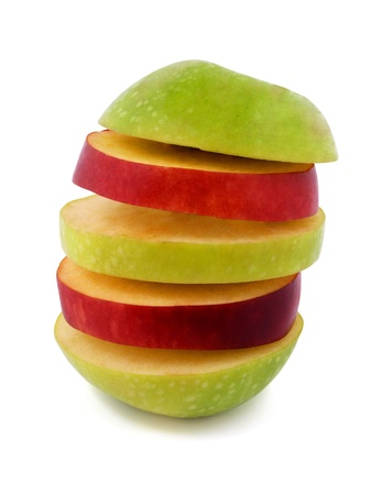 cut apple on a white background   の写真素材