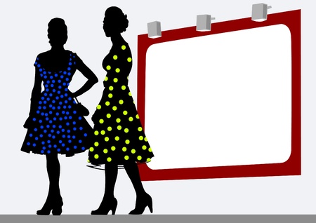 two girls in a color dressのイラスト素材