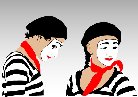 Vector image of people dressed in clownのイラスト素材