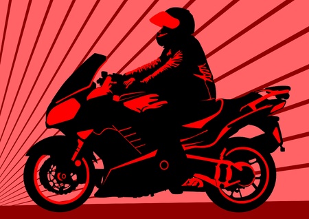 Vector drawing a motorcycle on roadのイラスト素材