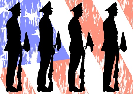 soldiers during a military paradeのイラスト素材