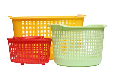 Color photo of a plastic basketの写真素材