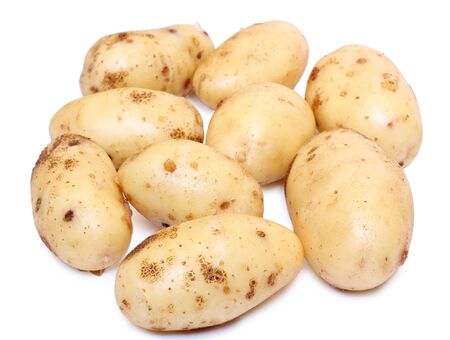 Color photograph of raw potatosの写真素材