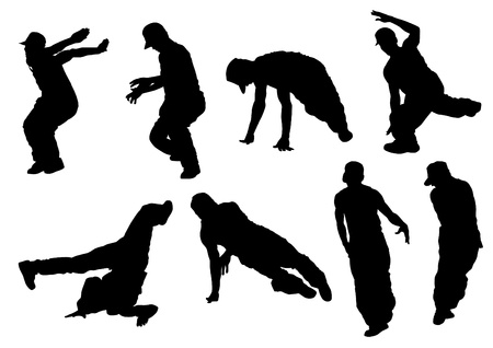 Vector drawing disco dancersのイラスト素材