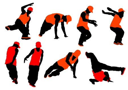 Vector drawing disco dancersのイラスト素材