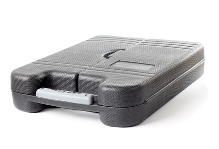 Color photo of a suitcase with work toolsの写真素材