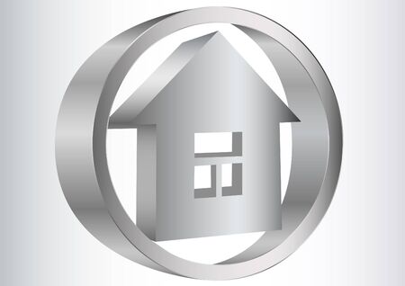 Image of metal house signのイラスト素材