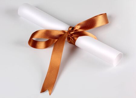 Color photo of a gold ribbonの写真素材