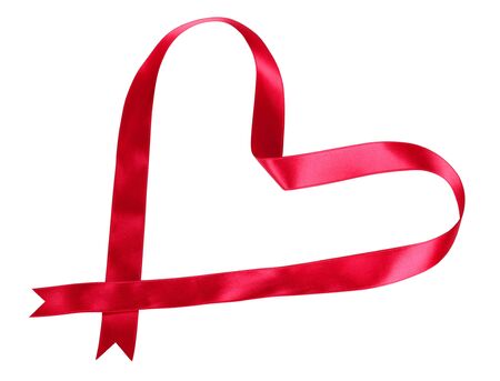 Color photo of a heart ribbonの写真素材