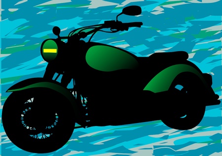 Drawing a  military motorcycleのイラスト素材