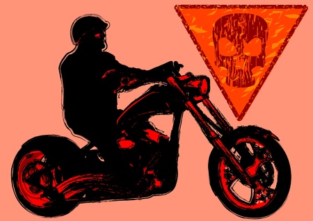 Drawing a big motorcycleのイラスト素材