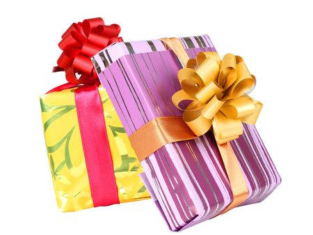 Color photo of a box and ribbonの写真素材