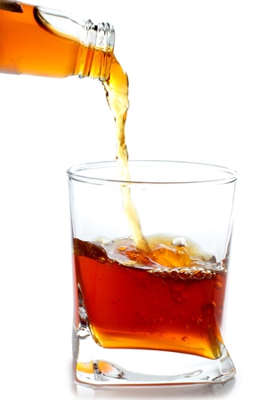 Color photo of a glass of whiskeyの写真素材