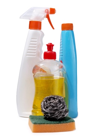 Color photo of bottles of detergent       の写真素材