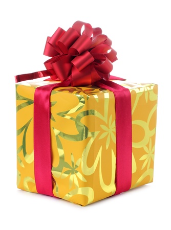 Color photo of a box and ribbonの写真素材