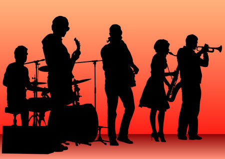 drawing concert of jazz musicのイラスト素材
