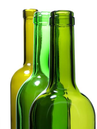 Photo bottles and glasses on a white background      の写真素材