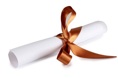 Color photo of a gold ribbonの写真素材