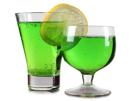 Color photo of a glass cup with a cocktailの写真素材