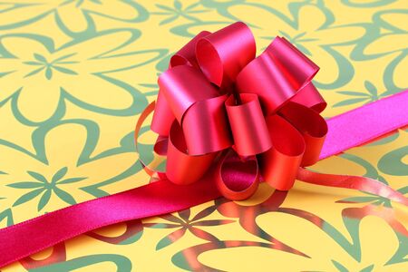 Color photo of a bow and ribbonの写真素材